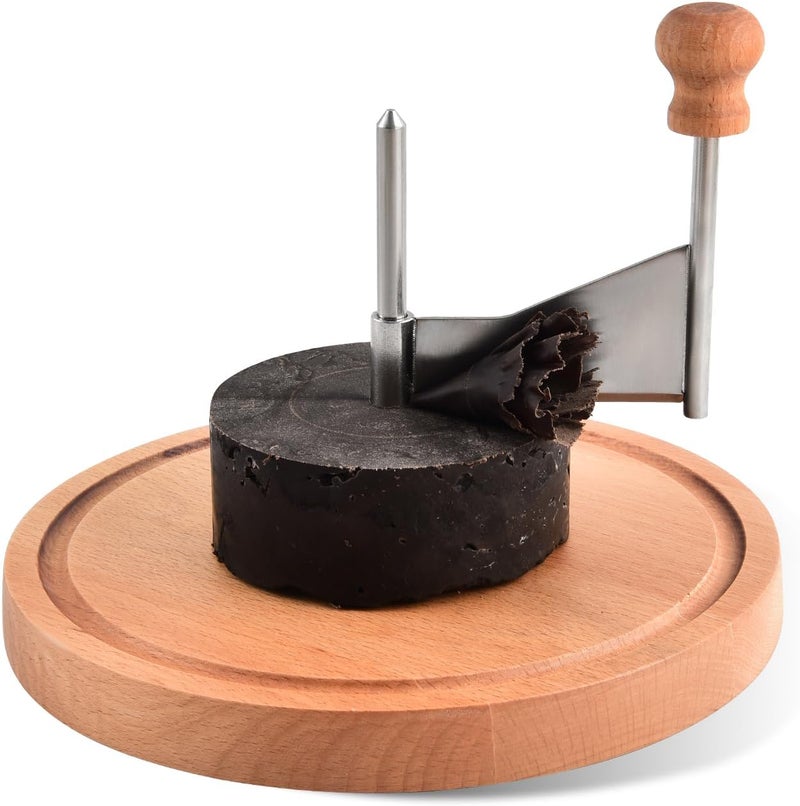 ShinianYa Girolle Cheese Curler Beech Wood-Stainless Steel - Best for Tete de Moine Curler and Chocolate Shavings and curls, Manual Handheld Cheese Slice & Shaver - Image 4
